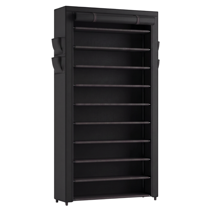 10 Tier Shoe Storage Rack with Dust Cover for Closets and Entryways