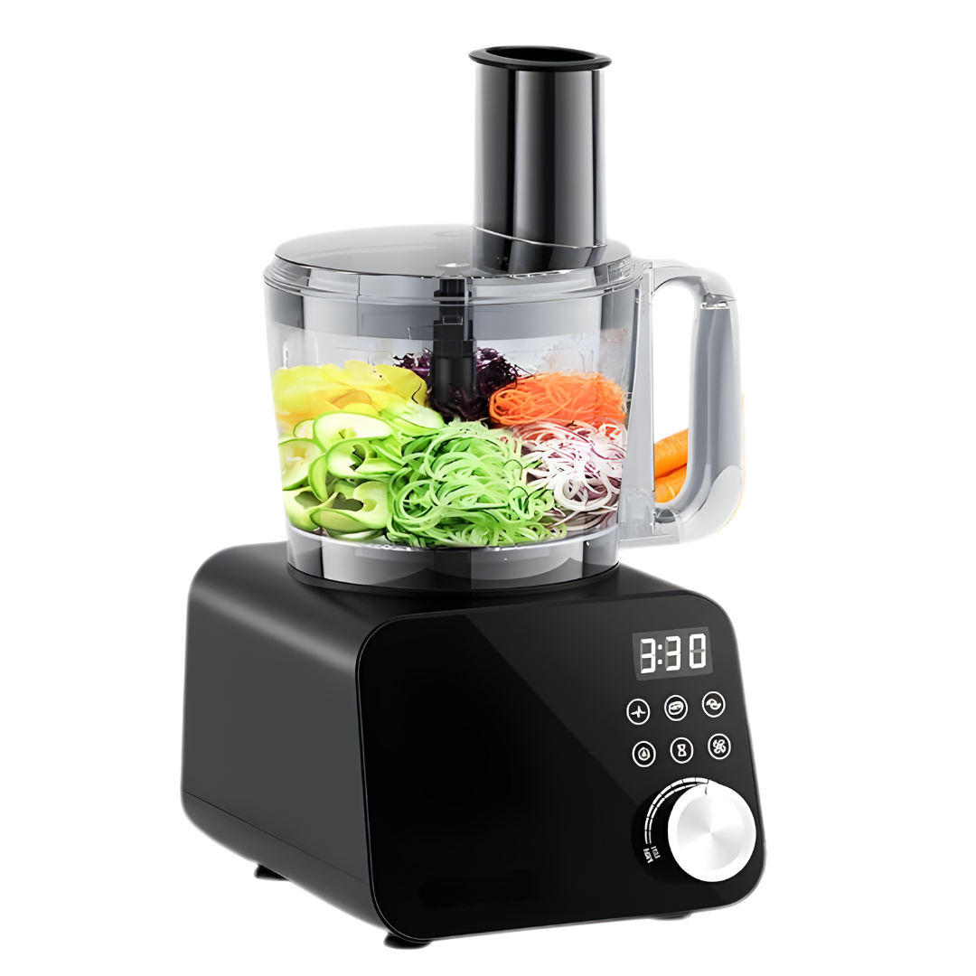 12-Cup Food Processor with 600W Motor, 6 Programs & 11 Speeds