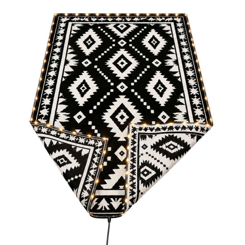 5x8 ft Reversible Patio Rug with LED Strip Light and 9 ft Cord