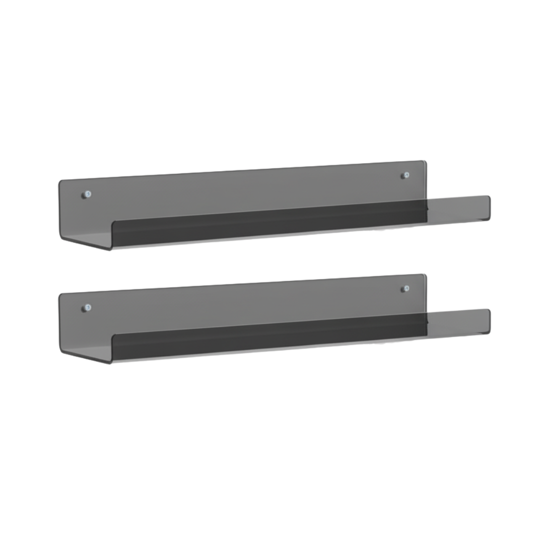 Acrylic Wall Shelves 15 Inch Floating Bathroom Organizer Set