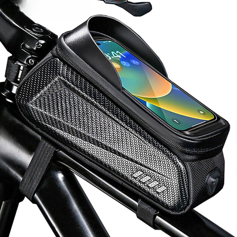 Bike Phone Holder with Touch Screen Cover and Storage Pouch