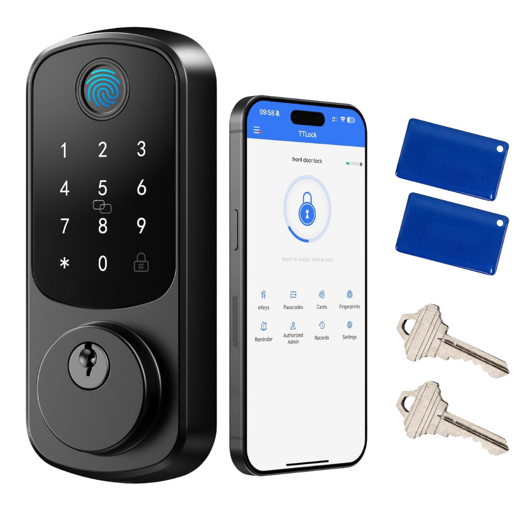 Biometric Fingerprint Door Lock with App Control and Key Access