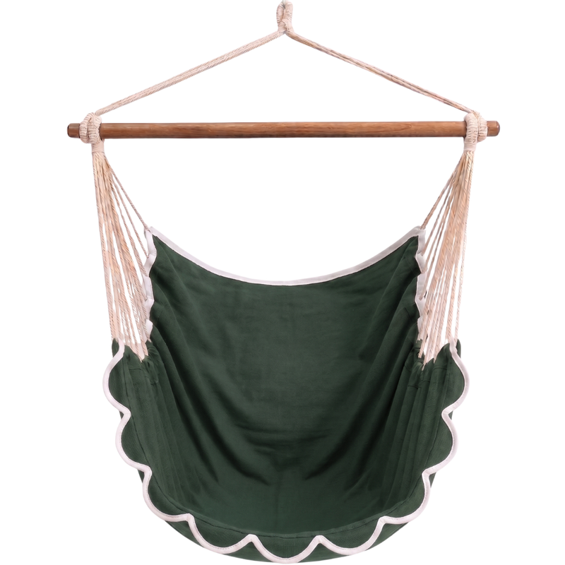 Canvas Hammock Chair Swing with Steel Bar for Patio and Garden