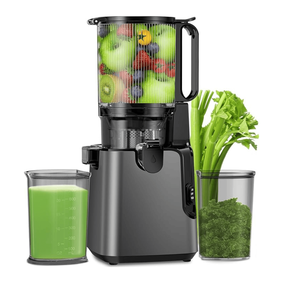Cold Press Juice Extractor featuring a 400W Motor and 5.4-Inch Wide Chute