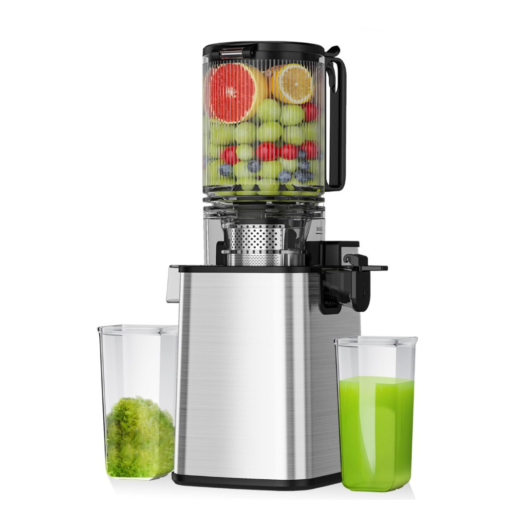 Cold Press Juicer 400W, 50 RPM, 5.3 in Feed, Reverse, Lid Interlock