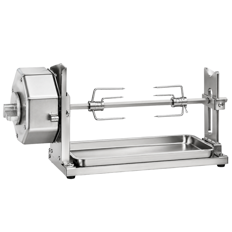 Cordless Wind-Up Rotisserie Kit for Grills Smokers and Ovens