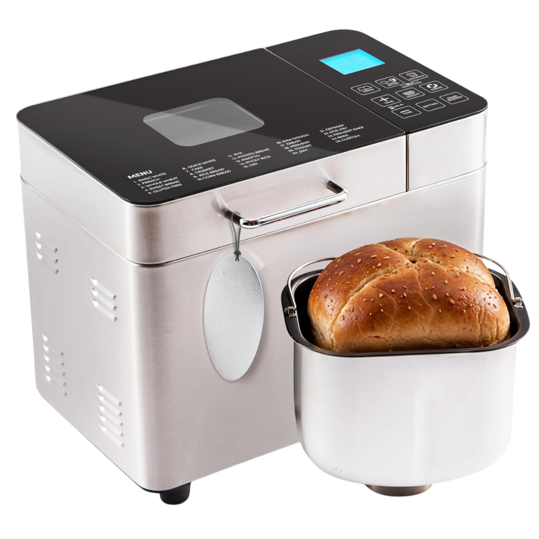 Digital Bread Maker with 24 Presets and 1 DIY Setting, 2 lbs Capacity