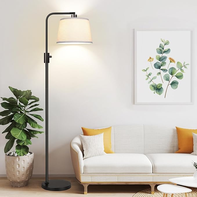 Dimmable Arc Floor Lamp with Different Shades, LED Bulb Included