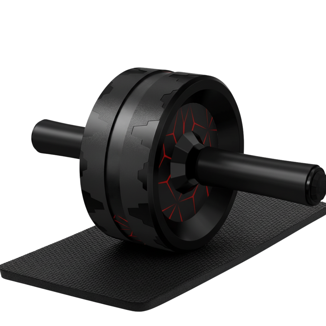 Dual Wheel Ab Roller with Steel Core and Knee Mat