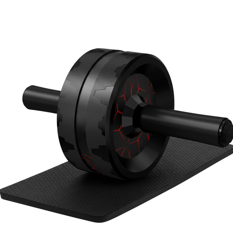 Dual Wheel Ab Roller with Steel Core and Knee Mat
