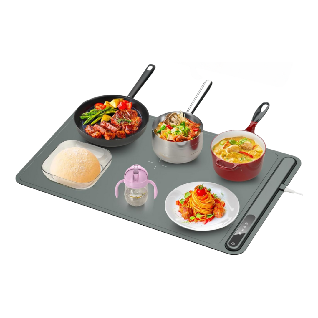 Electric Food Warming Tray with Touch Control & Rollable Storage