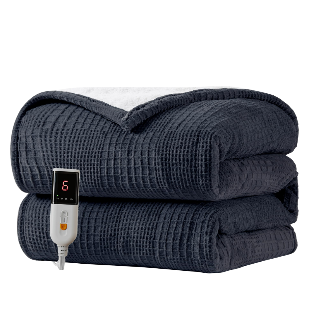 Electric Heated Blanket with Adjustable Heat Levels & Timer Control
