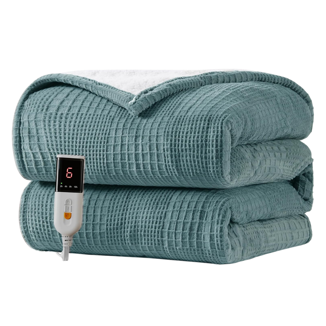 Electric Heated Blanket with Adjustable Heat Levels & Timer Control