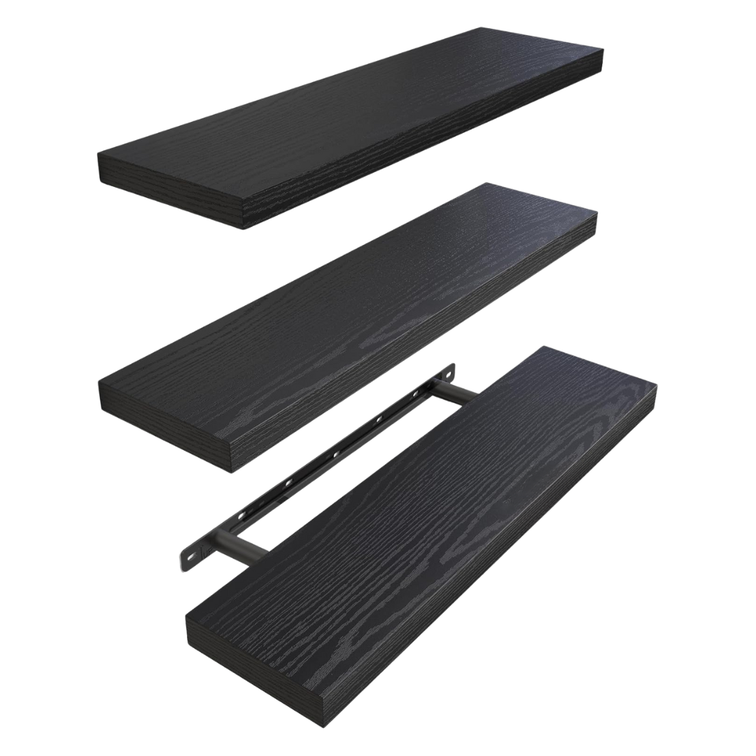 Floating Wall Shelves 3-Pack Wood Shelves for Home Organization
