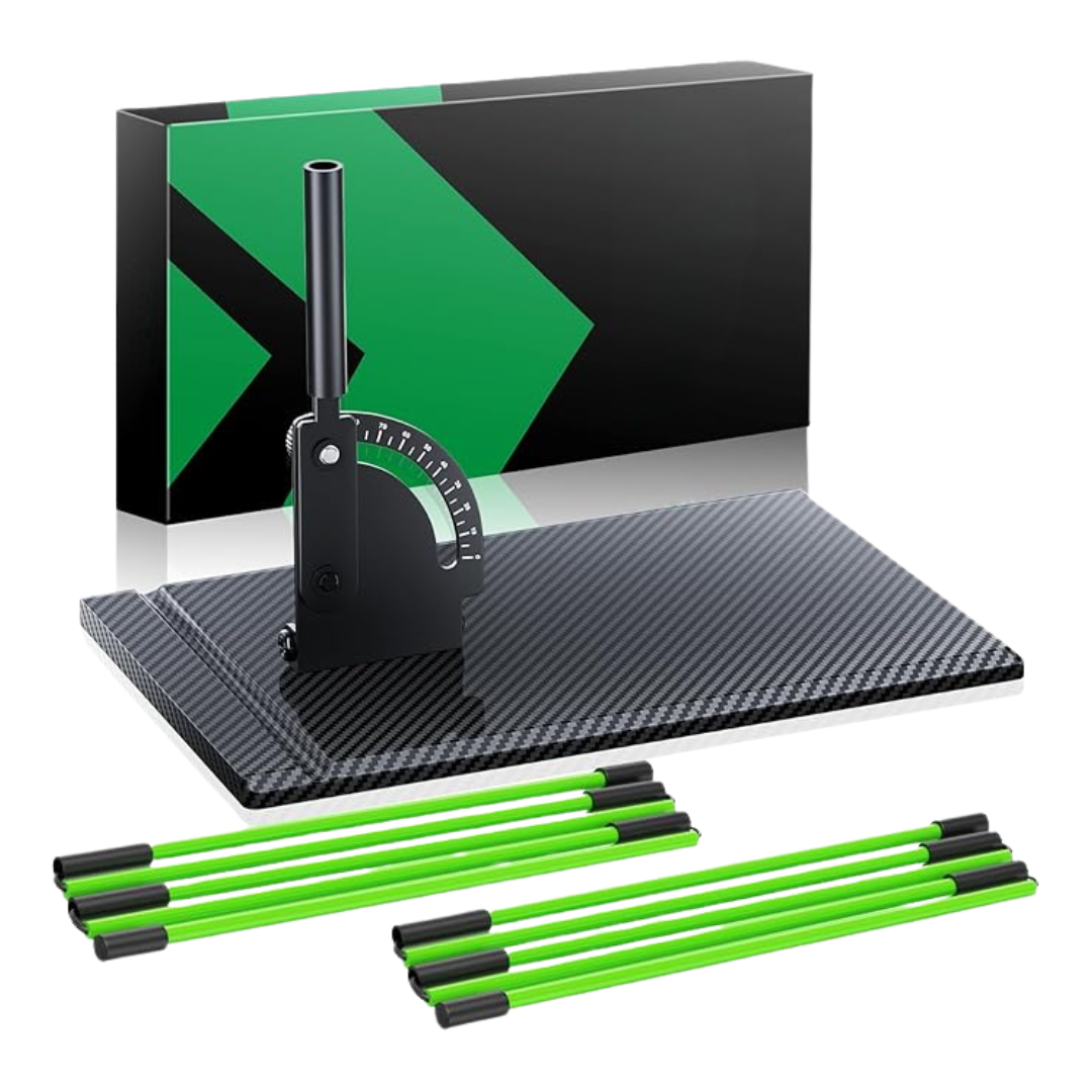 Golf Alignment Stick Set with Angle Holder, Two Sticks, Carry Bag