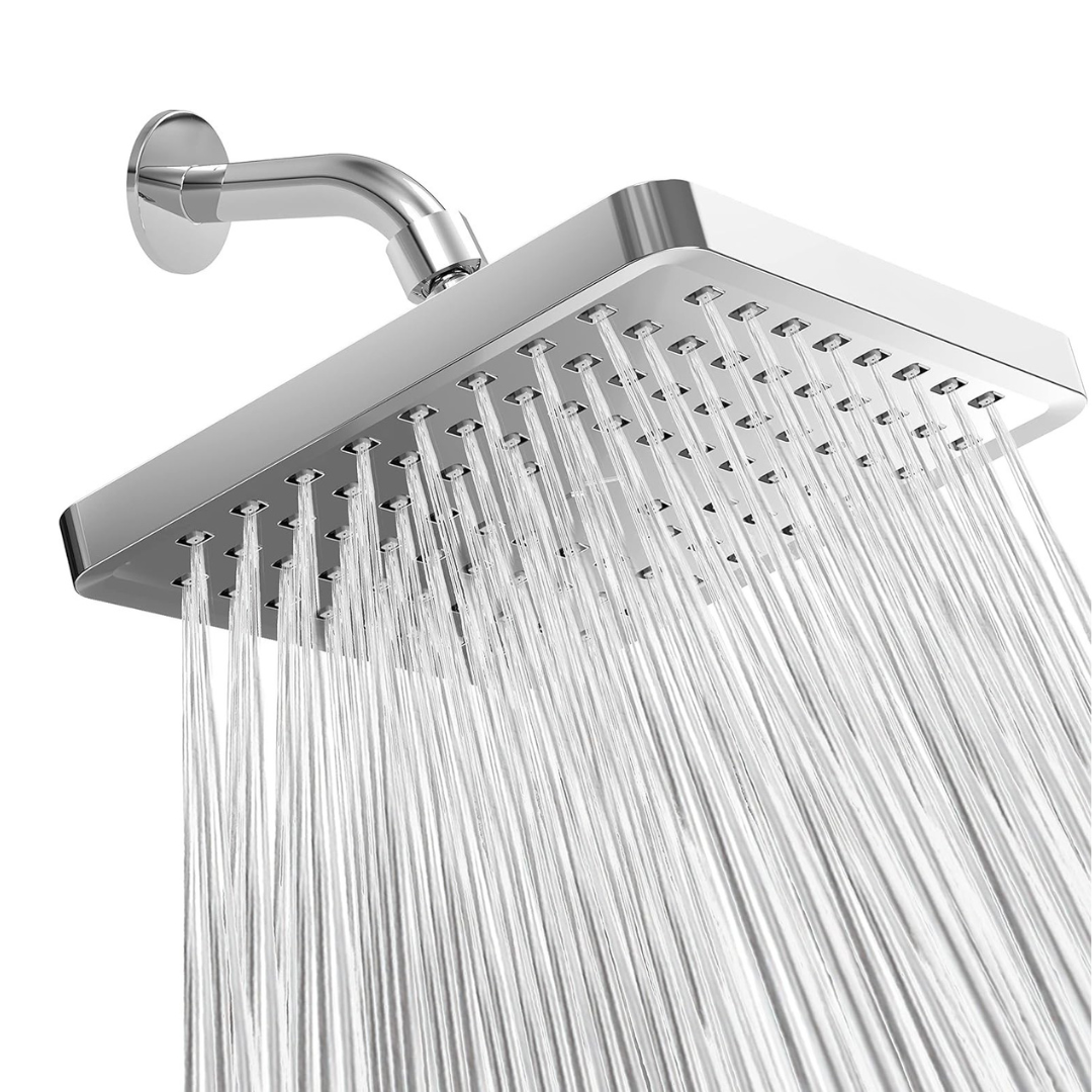 High Pressure Rainfall Shower Head Adjustable Swivel for Full Coverage