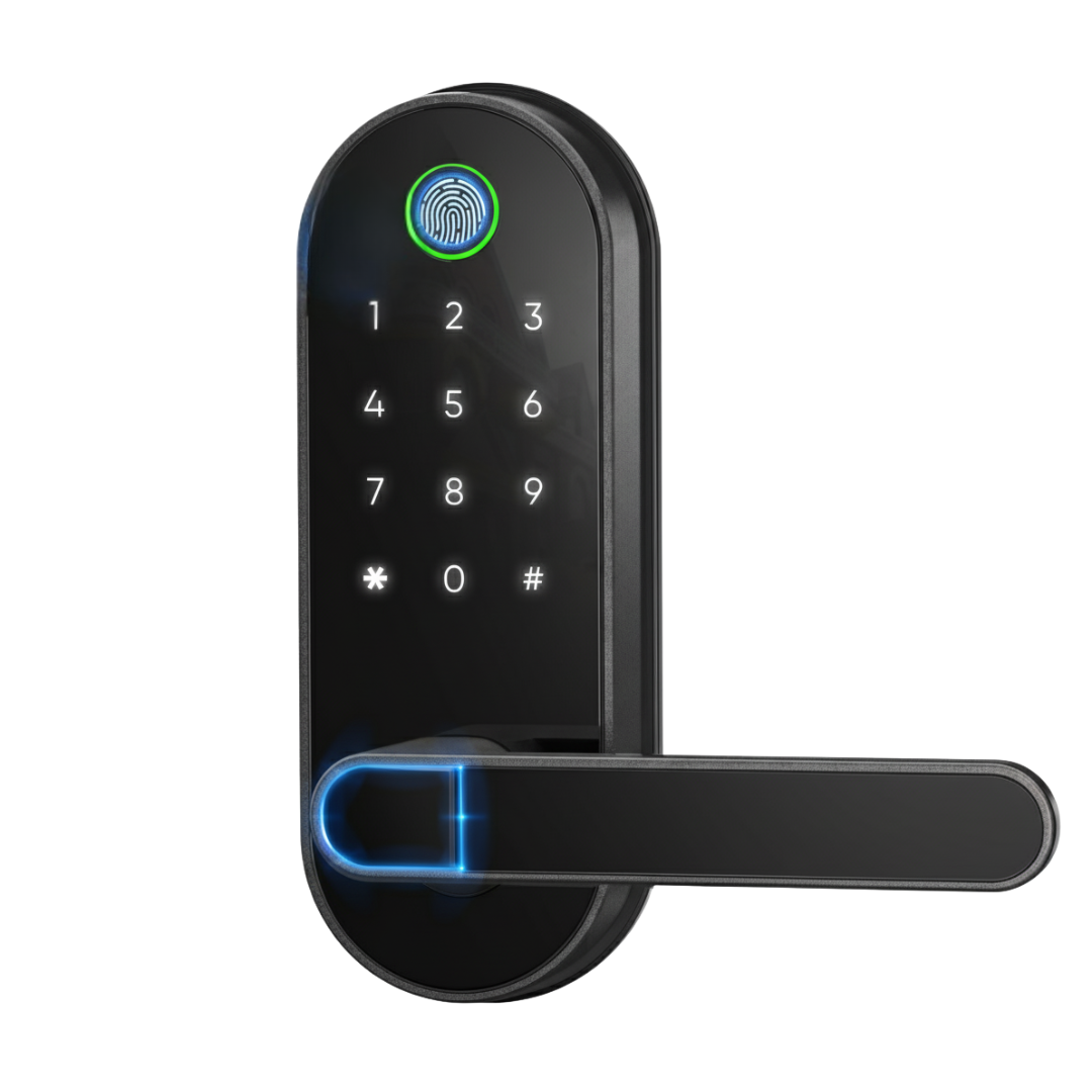 Keyless Door Lock with Fingerprint, PIN Keypad, App and Auto-Lock