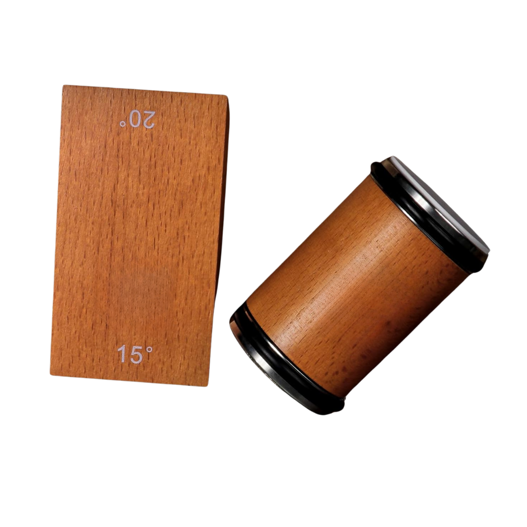 Knife Sharpener Roller with Diamond and Ceramic Discs Wood Base