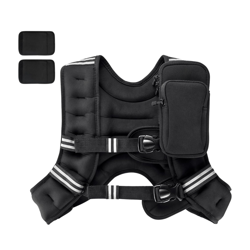 Lycra Weighted Vest with Reflective Stripes Adjustable Straps and Removable Shoulder Pads