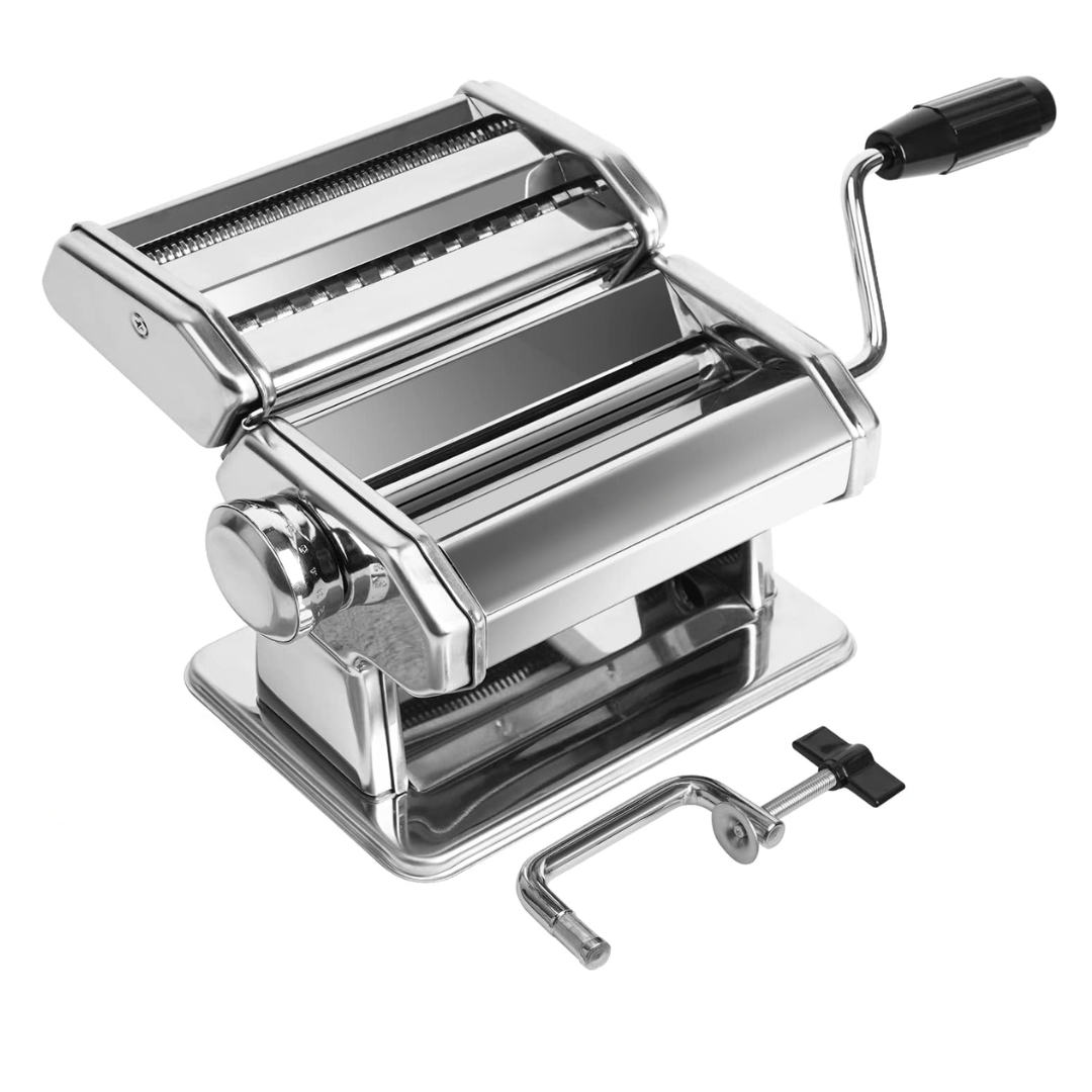 Manual Pasta Maker Stainless Steel with 7 Thickness Settings