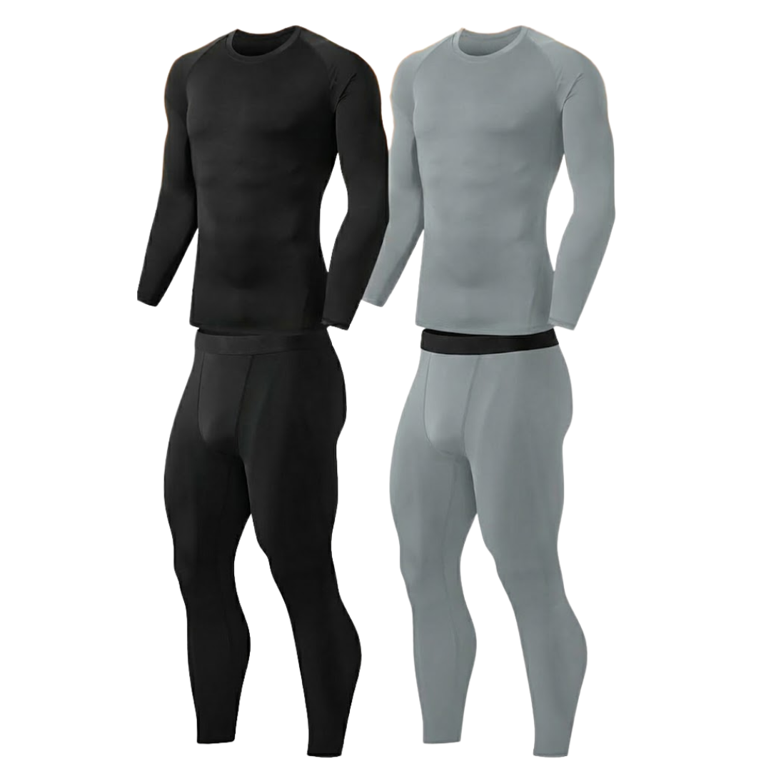 Men’s Thermal Underwear Set Fleece Lined Base Layer Top & Bottom