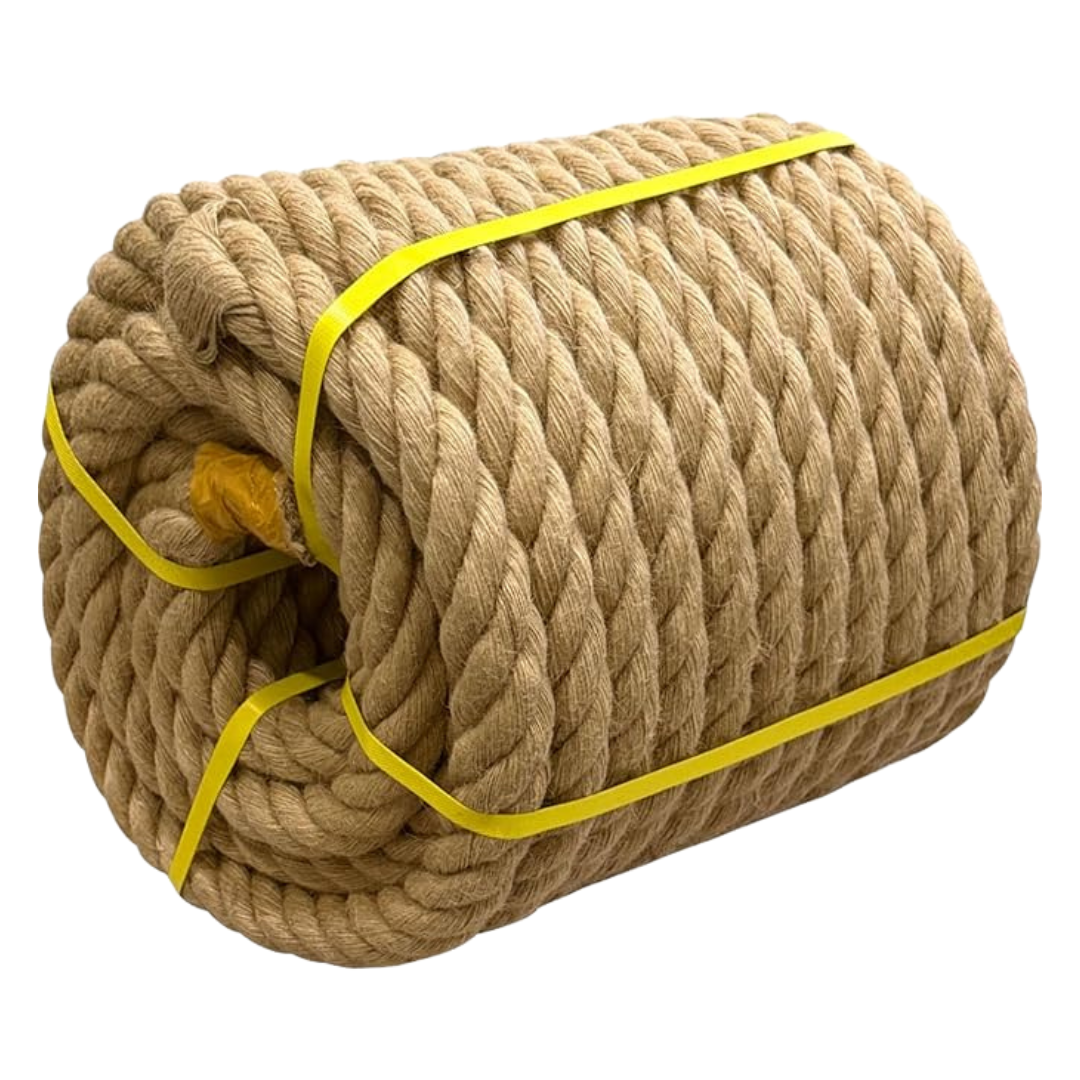 Natural Jute Rope for Outdoor Railing, Swing, Crafts 1, 1.5 and 2 in