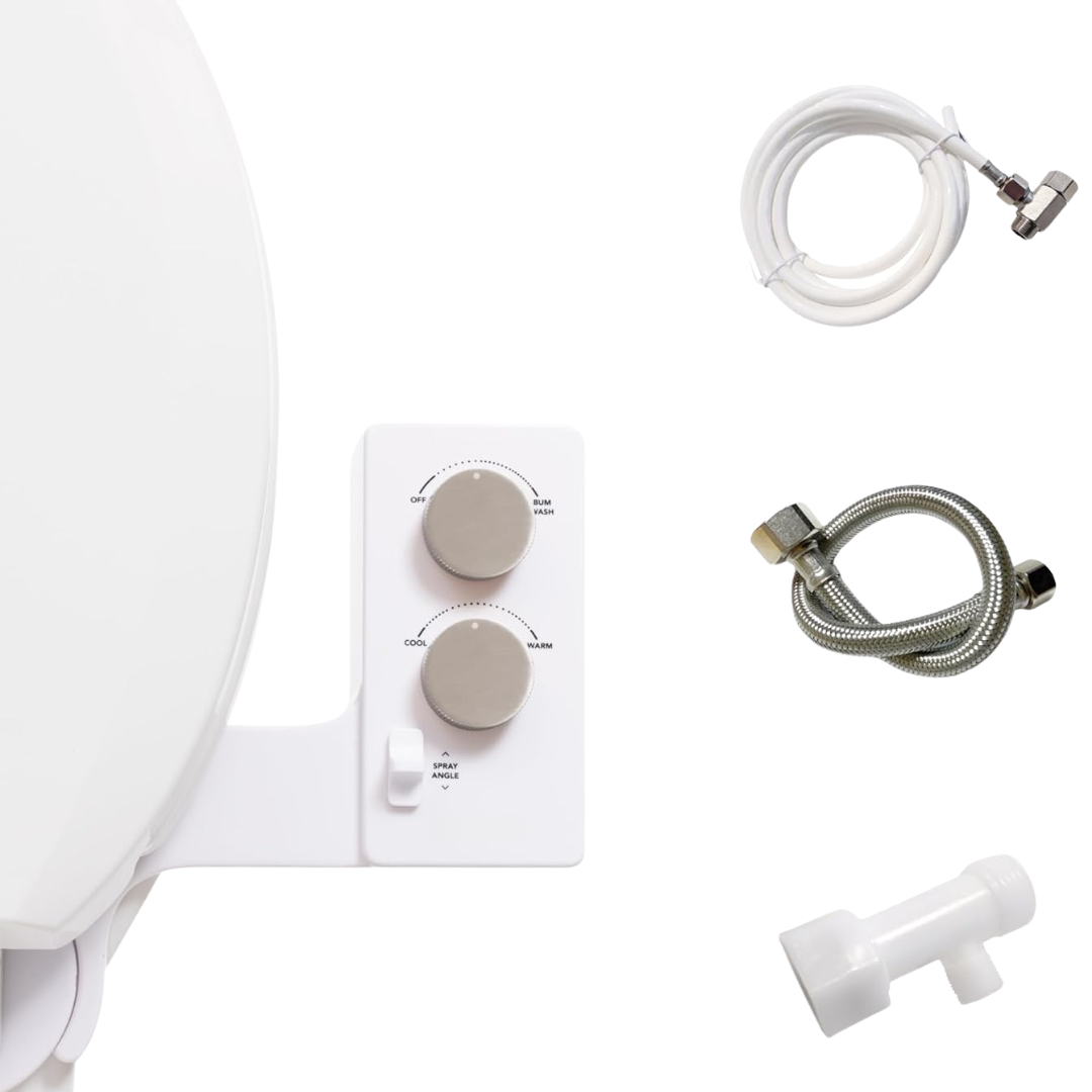 Non-Electric Bidet Toilet Seat Attachment, Adjustable Spray Control