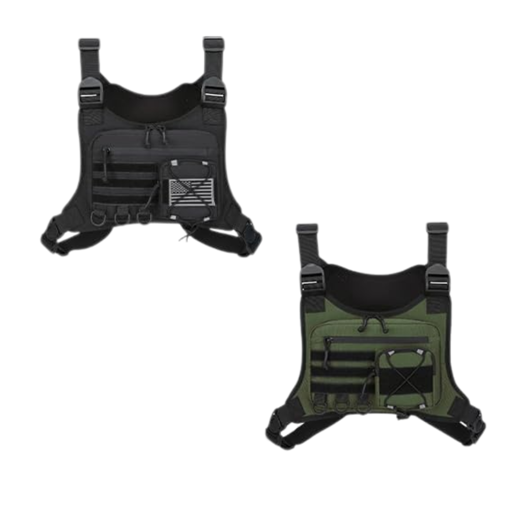 Outdoor Chest Bag with Adjustable Straps and Zippered Storage