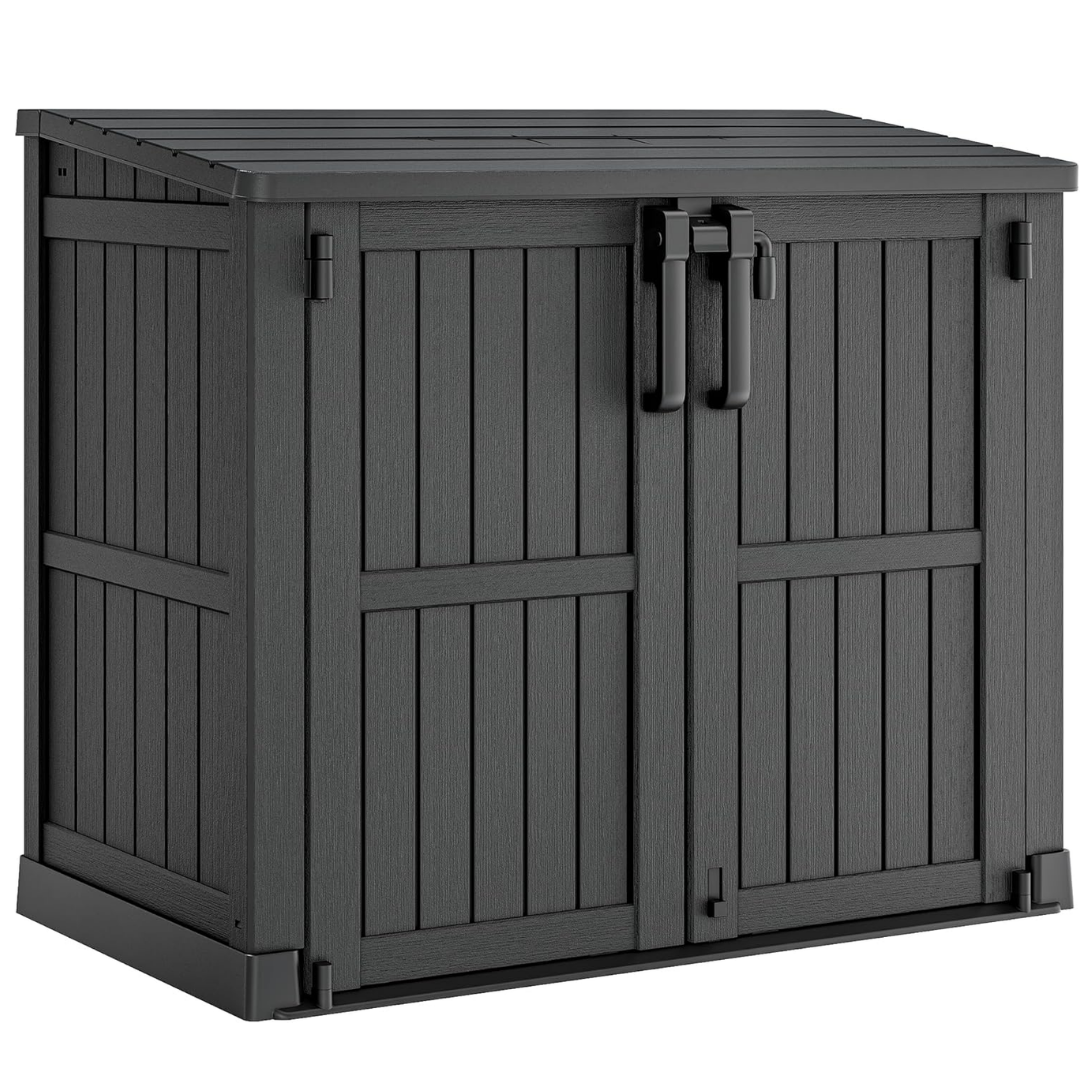 Outdoor Storage Cabinet 36 Cu Ft Resin Shed with Lockable Doors