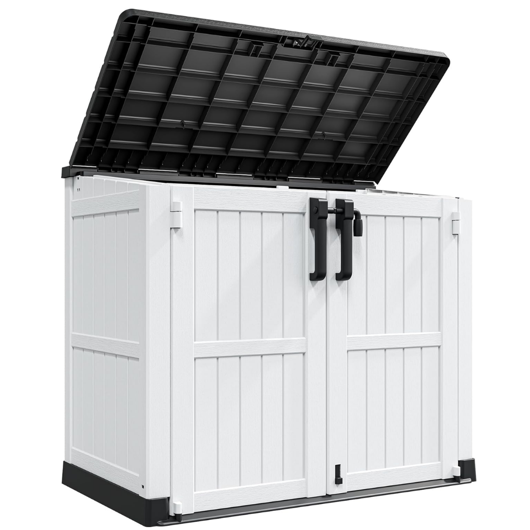 Outdoor Storage Cabinet 36 Cu Ft Resin Shed with Lockable Doors