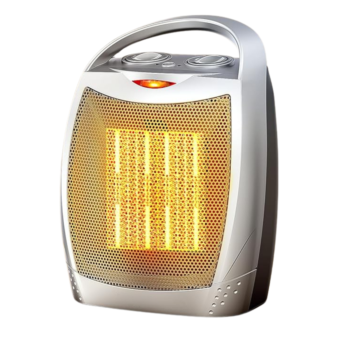 Portable Ceramic Space Heater with Thermostat, Fan, and Auto Shutoff