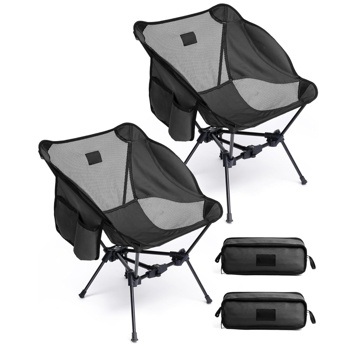 Portable Folding Camping Chair with Aluminum Frame and Carry Bag