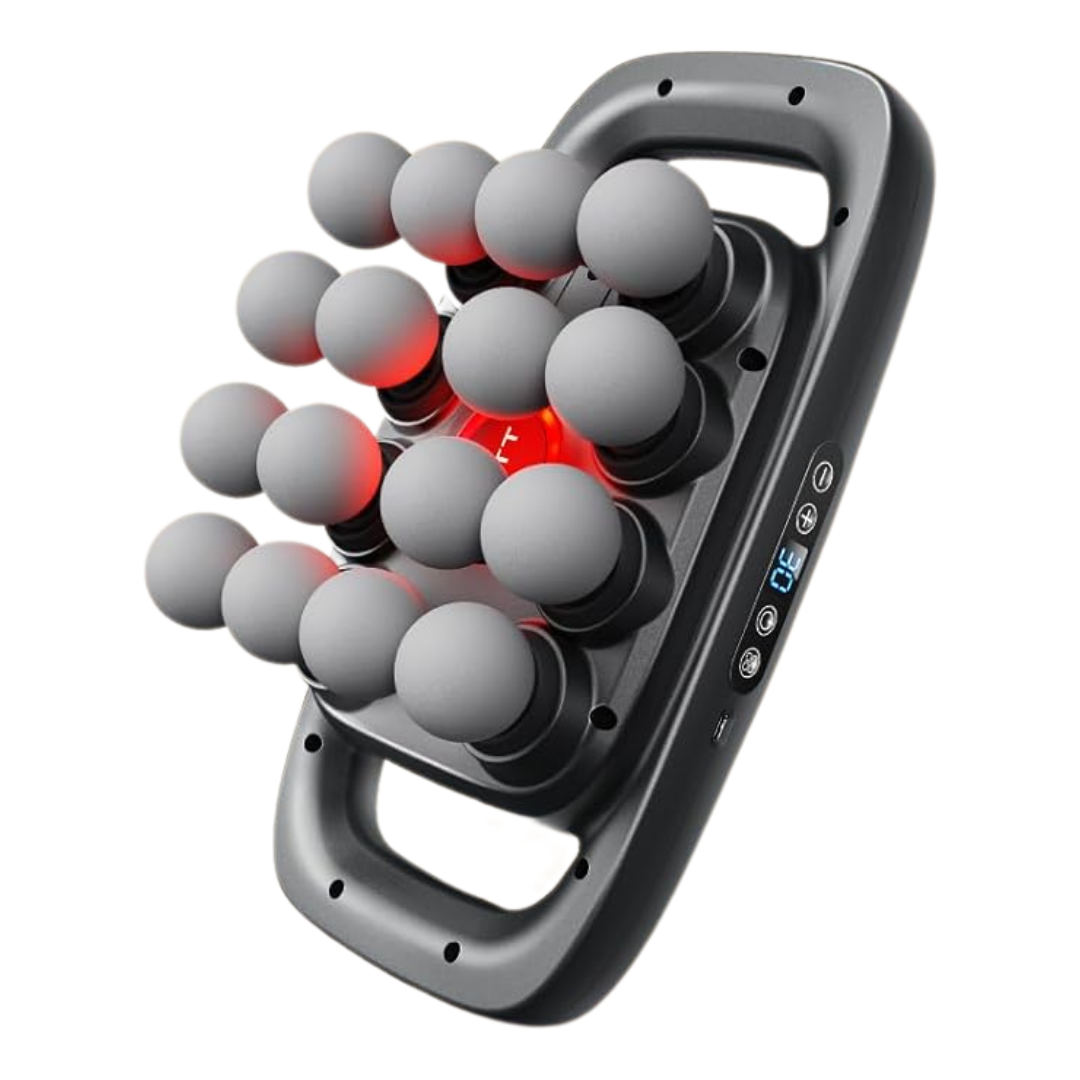 Rechargeable Handheld Massage Pad with Multi-Head Attachments