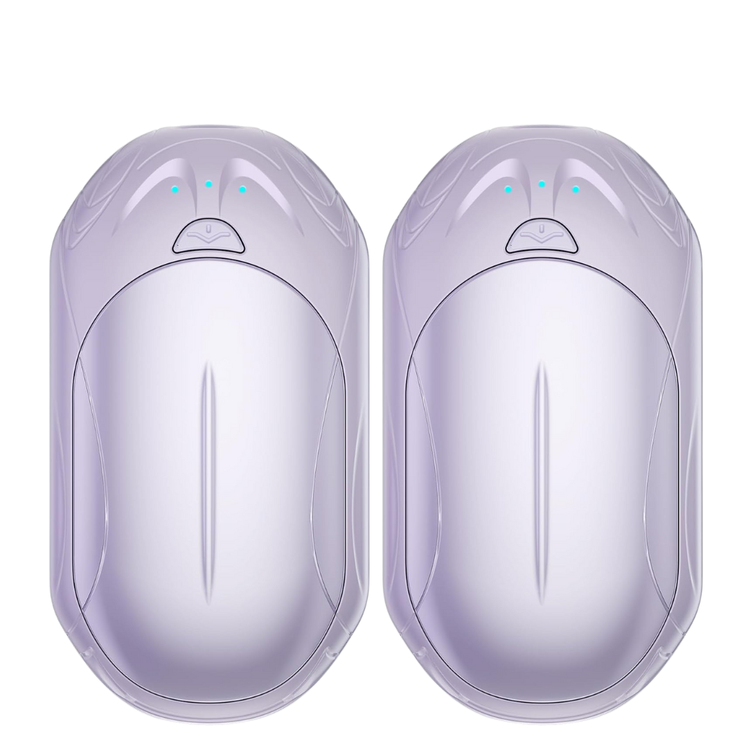 Rechargeable Two-Pack Hand Warmer Set with Adjustable Heat Levels