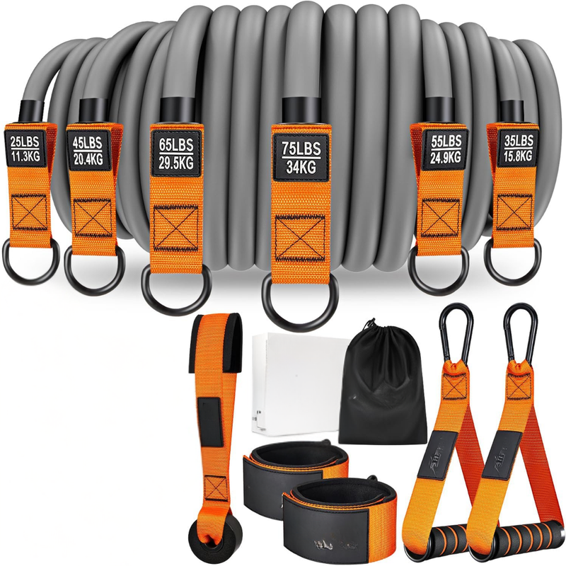 Resistance Band Set with Door Anchor Handles and Ankle Straps