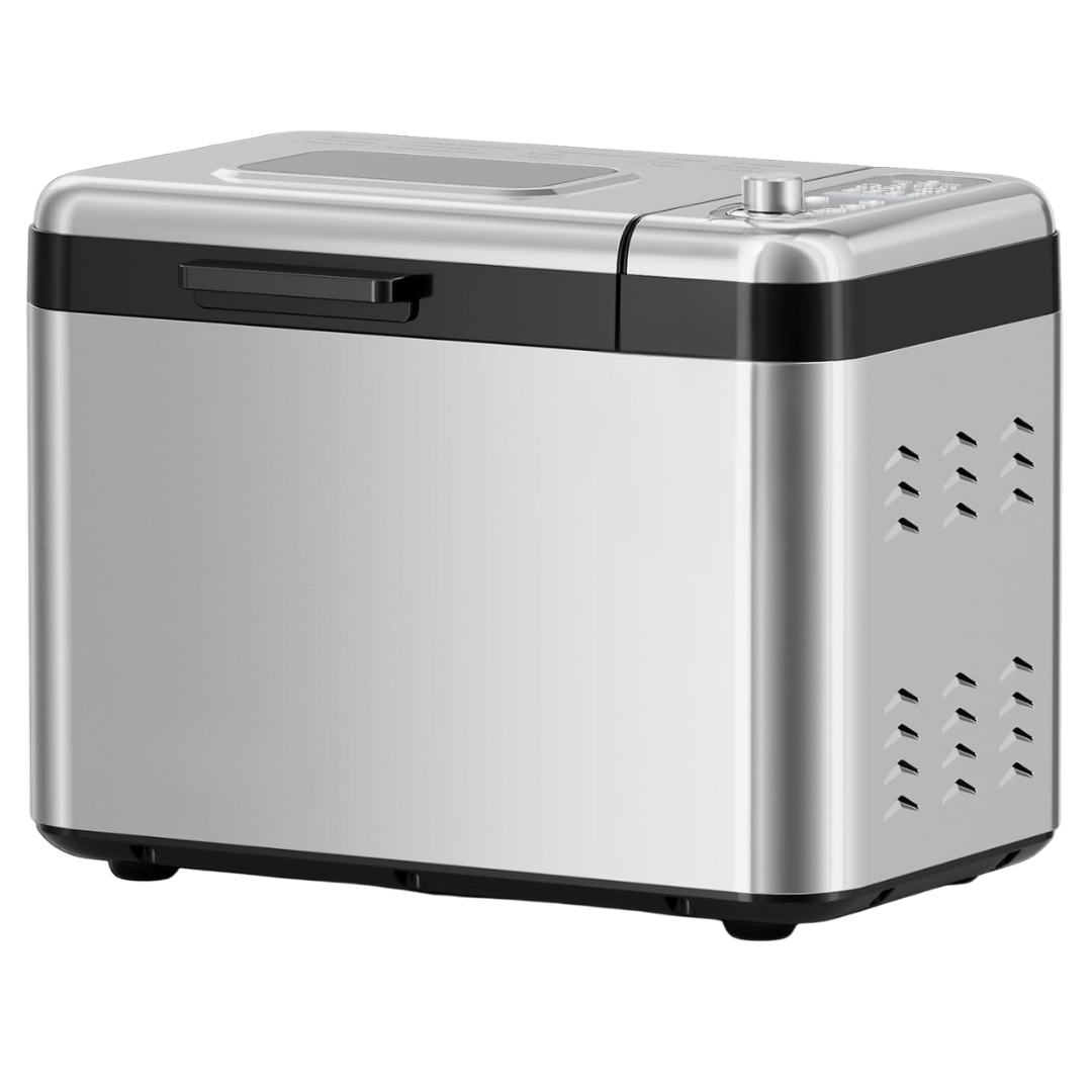 Silver Large Capacity Bread Maker Machine with 15 Programs & Timer