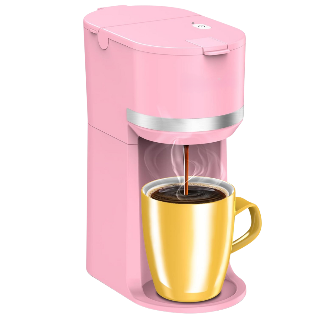 Single Serve Coffee Maker for K-Cup & Ground Coffee, Fast Brew
