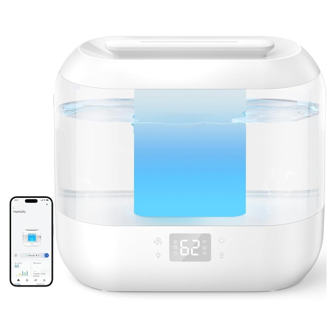 Smart 4L Ultrasonic Humidifier with App, Voice Control & Nightlight
