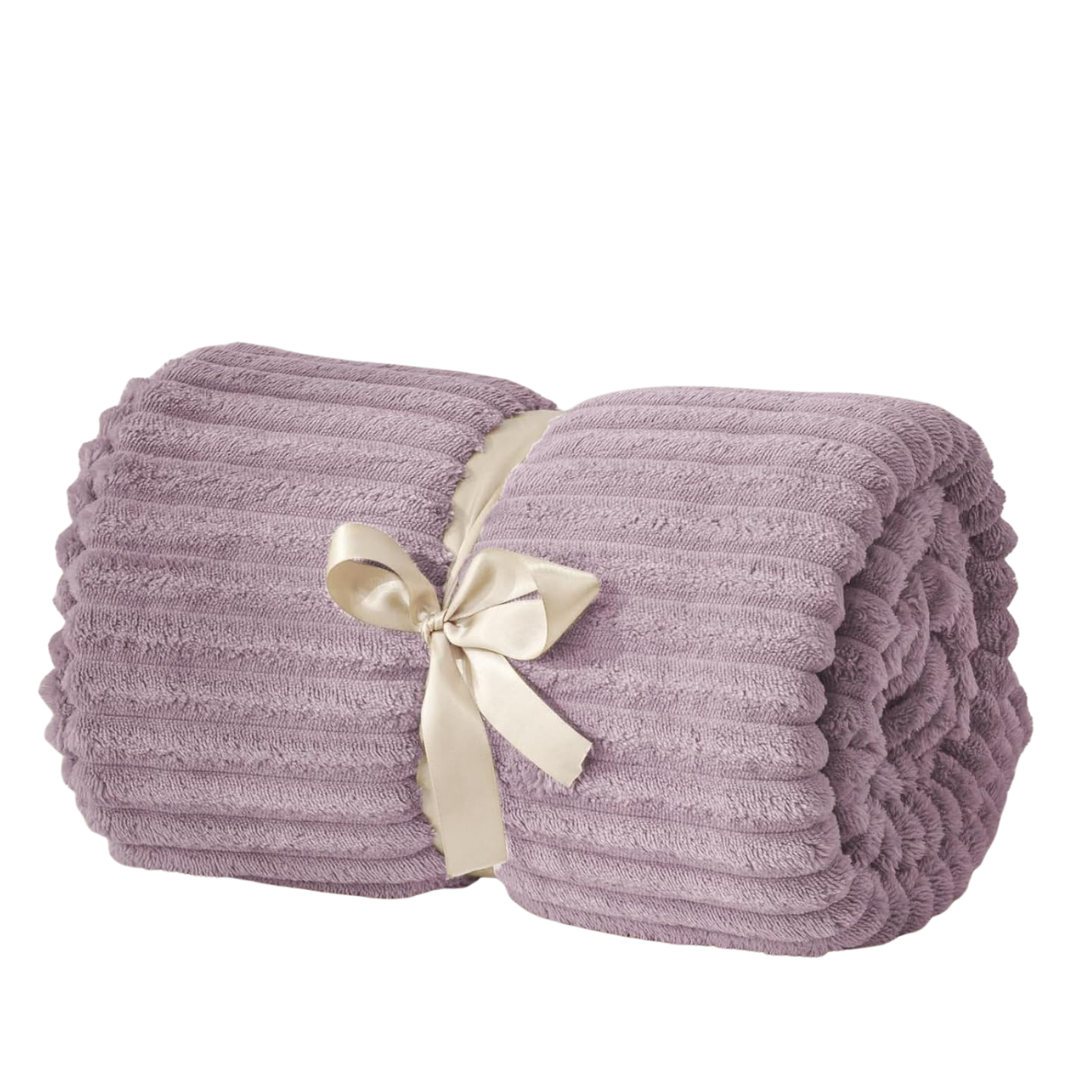 Soft Fleece Blanket 3D Ribbed Jacquard for Sofa and Bed