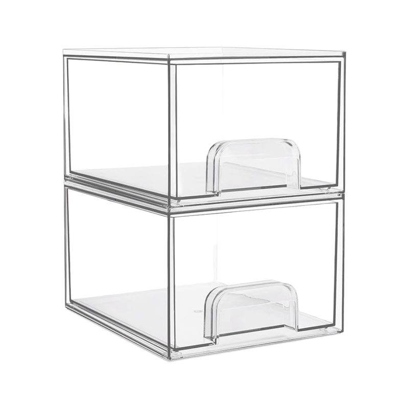 Stackable Storage Drawers Clear Acrylic Bathroom Organizer for Vanity