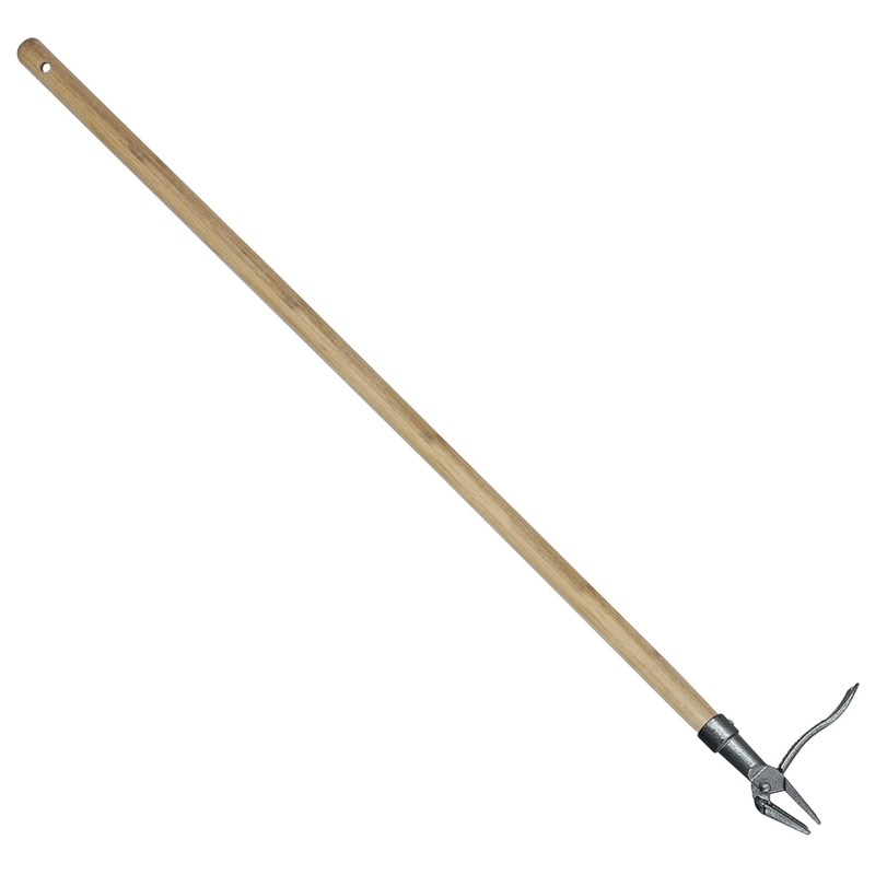 Stand-Up Weed Puller with Bamboo Handle and 4-Claw Steel Head