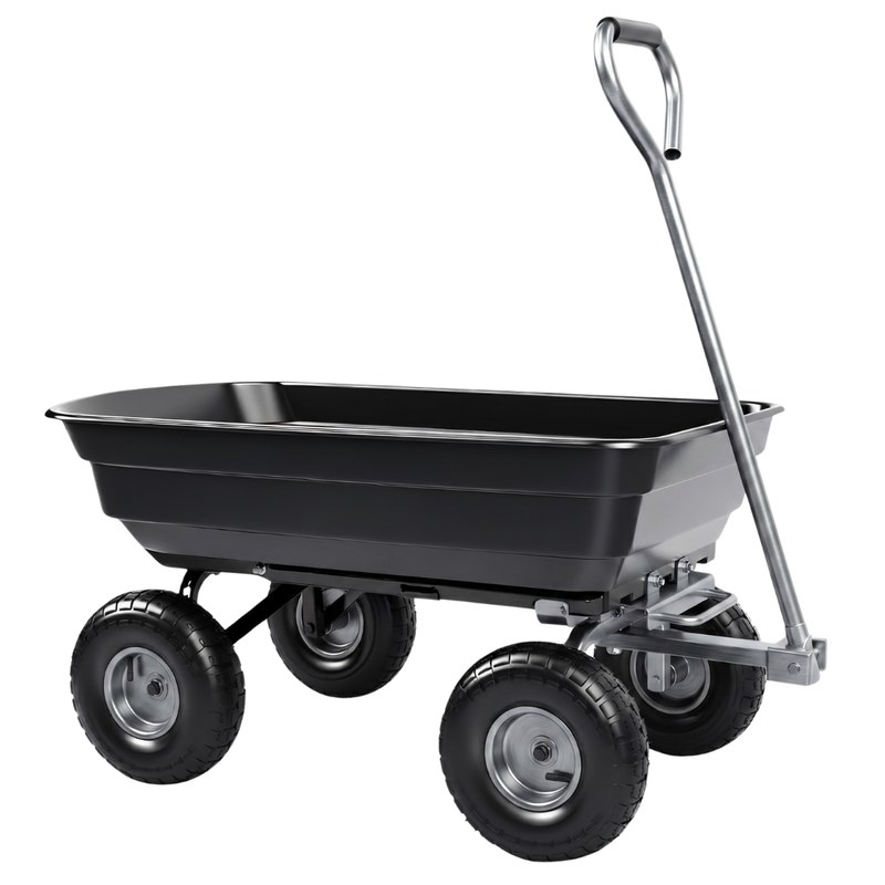 Steel Frame Utility Wagon Cart 600 lb Capacity Garden and Yard Use