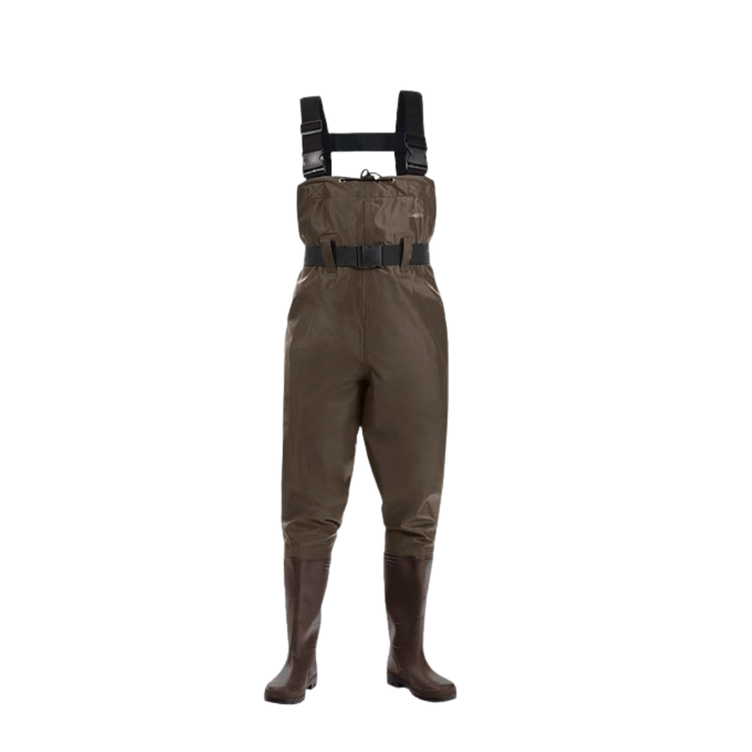 Unisex Nylon Chest Waders with PVC Boots for Fishing and Fieldwork